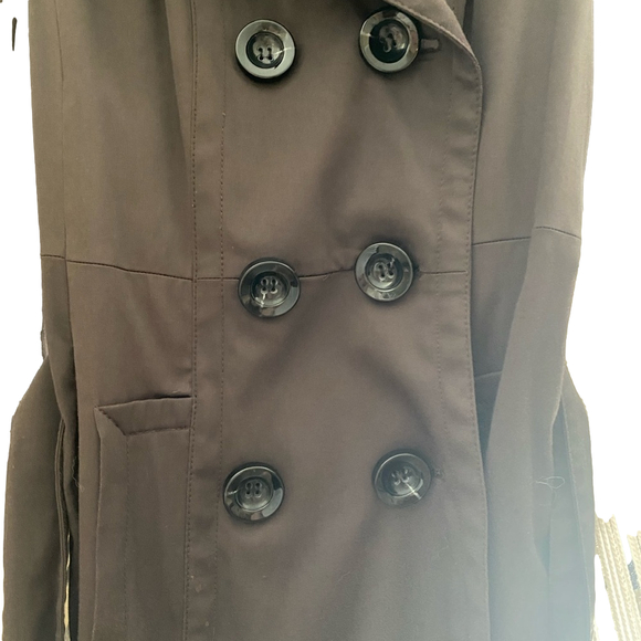Zara basic dark brown double breasted trench coat- medium- - Picture 2 of 16